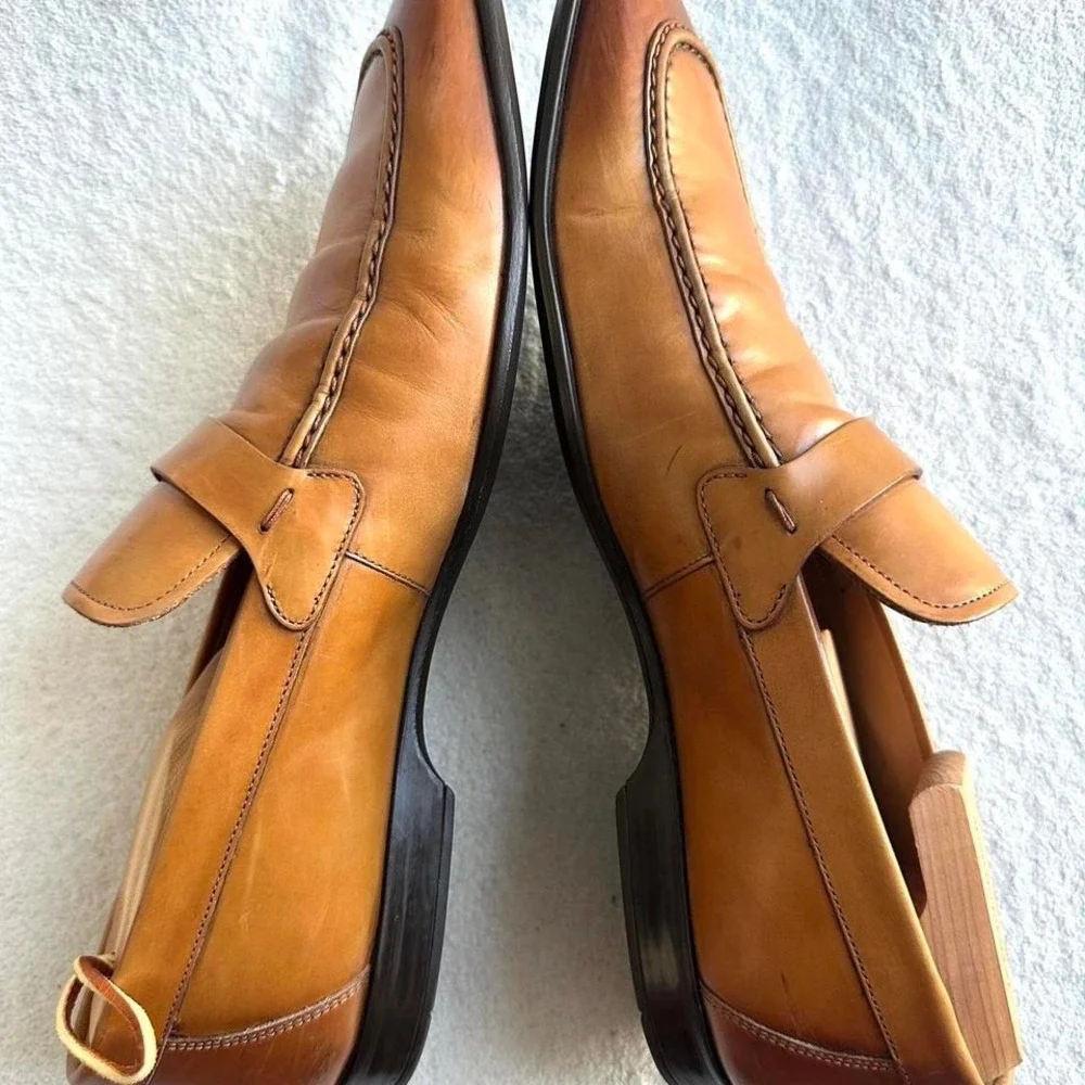 Magnanni 'Lino' Buckle Bit Loafer Shoes‎ Brown Mens Size 8 M US MSRP $325